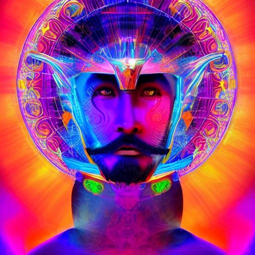 Luminous Samurai God in Astral Light
