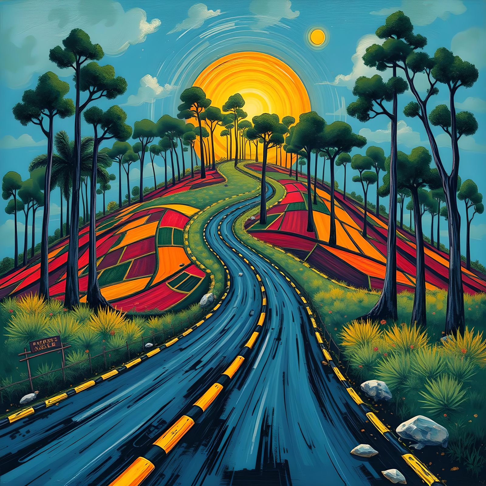 Abstract Spook Hill Legend in Complementary Colors