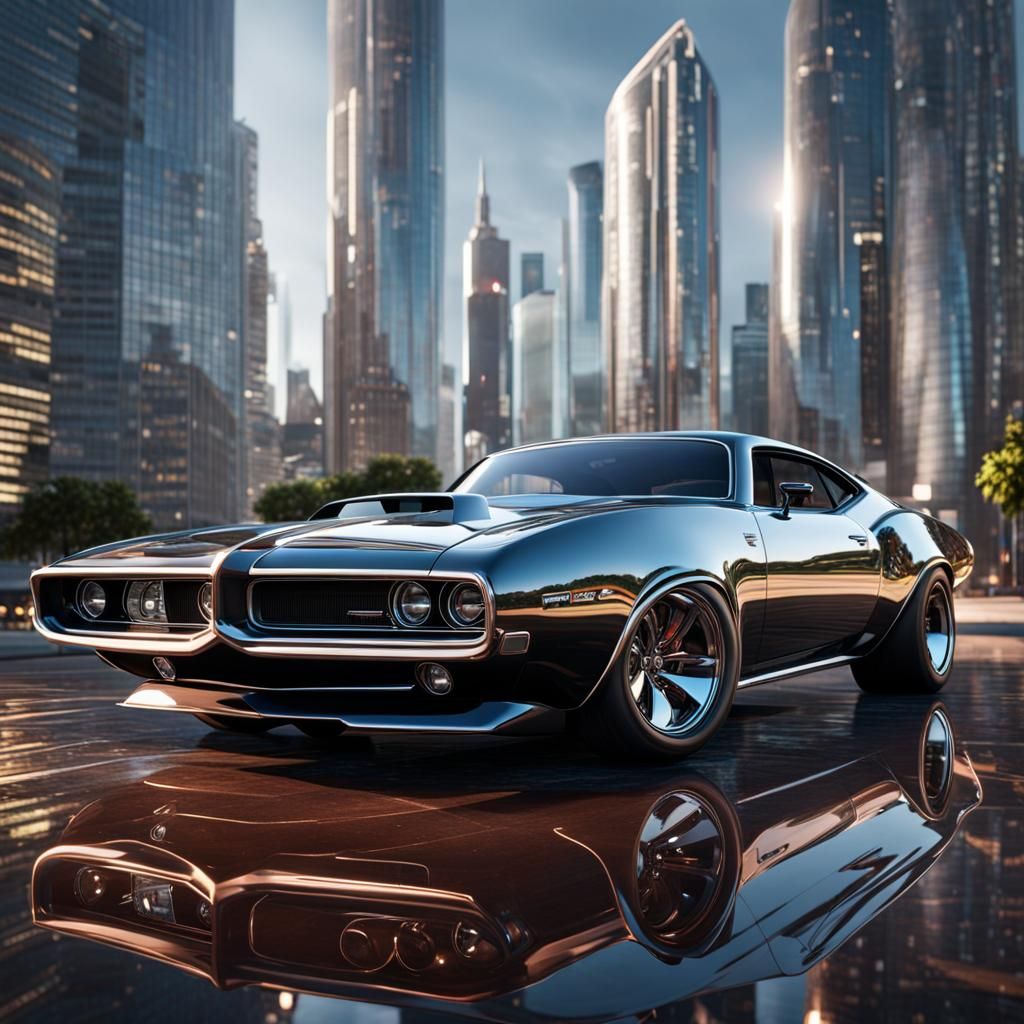 Futuristic Liquid Chrome Muscle Car on Artstation