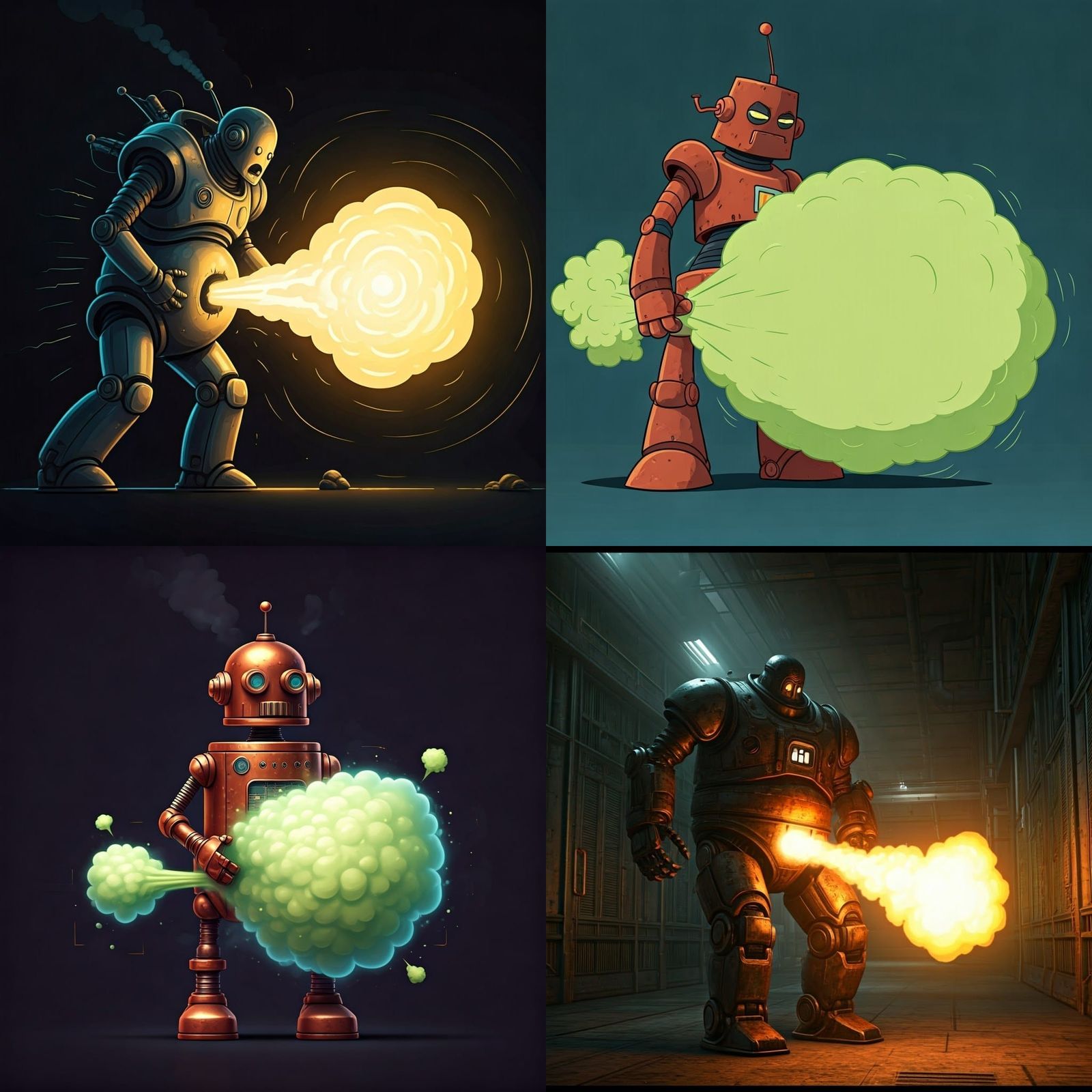 Humorous Robot Overwhelmed by Flatulence