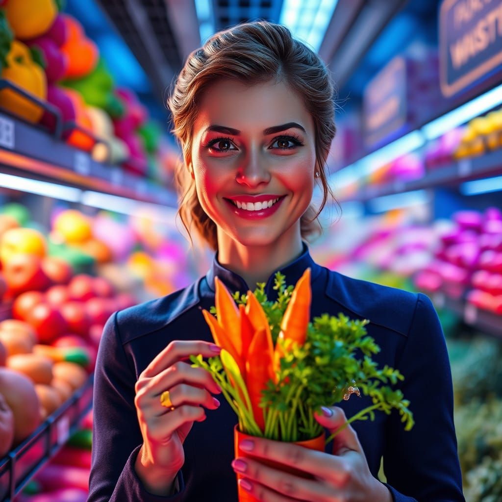 Starfleet Officer's Sunny Smile Shines in Futuristic Grocery...