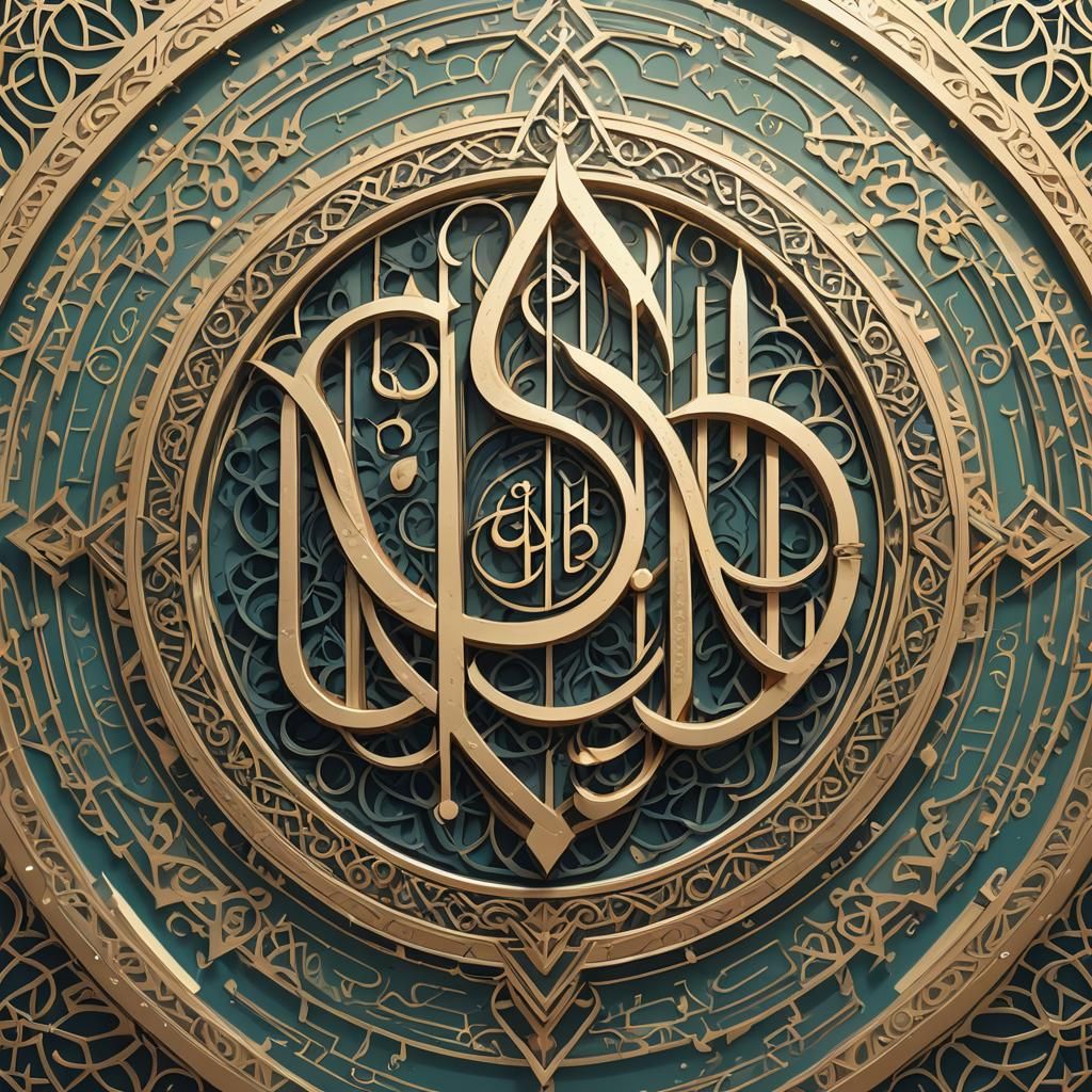 Elegant 3D Arabic Calligraphy of Bismillah in Chrome