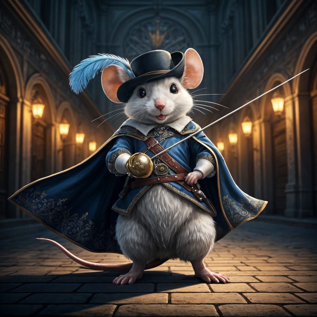 Brave Mouse Musketeer in Regal Finery