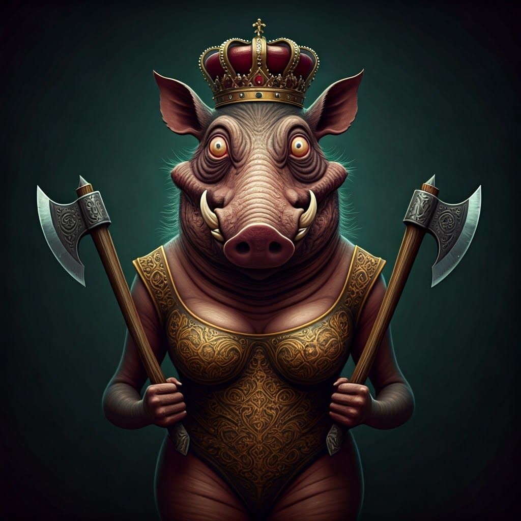 Macabre Warthog Devil in Ornate Regalia