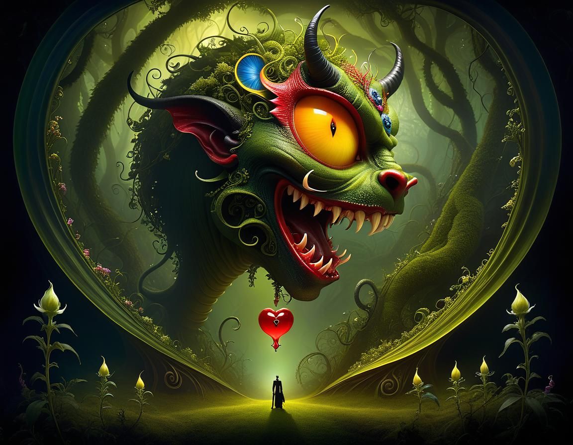 Surreal Insectoid Landscape as Digital Oil Painting