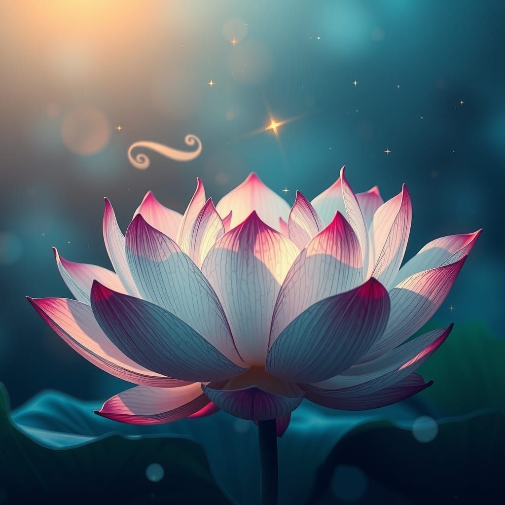 Mystical Lotus Flower in Dreamlike Matte Painting
