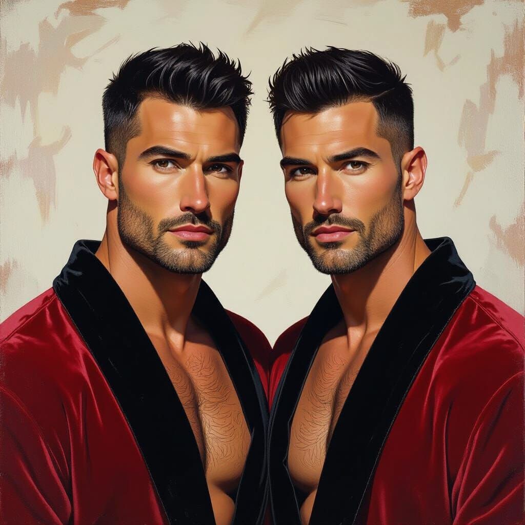 Handsome Men in Velvet Bathrobes: Impressionist Masterpiece