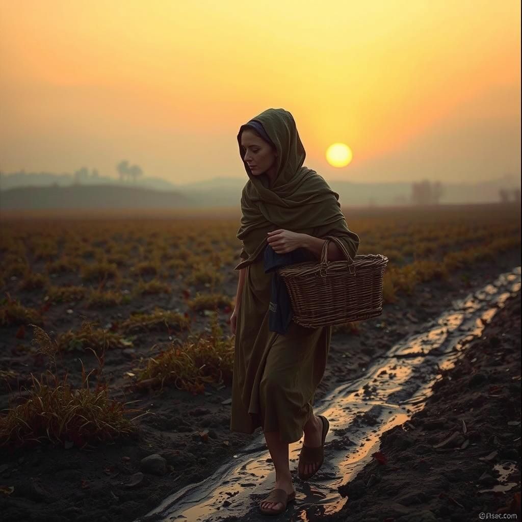 Ethereal Woman in Dreamlike Surrealist Landscape