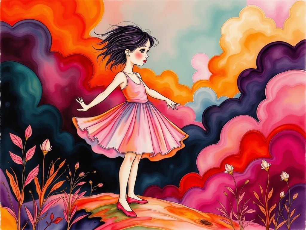 Victoria Page in The Red Shoes Ballet, Digital Art