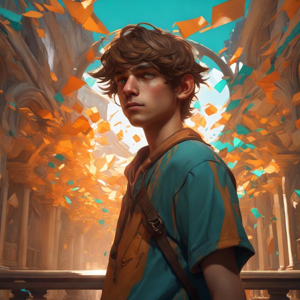 Boy with Amber Eyes: Hyperdetailed Concept Art