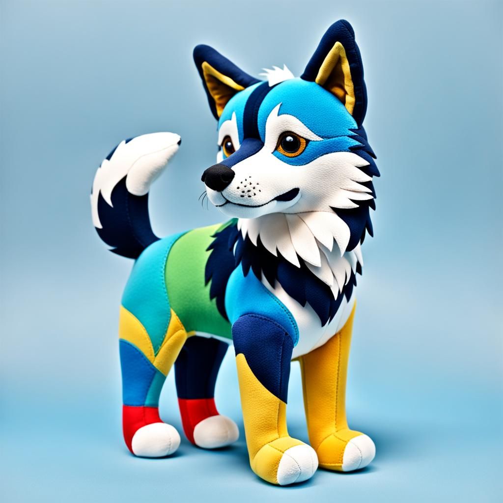 Abstract Art Balto Stuffed Animal Toy