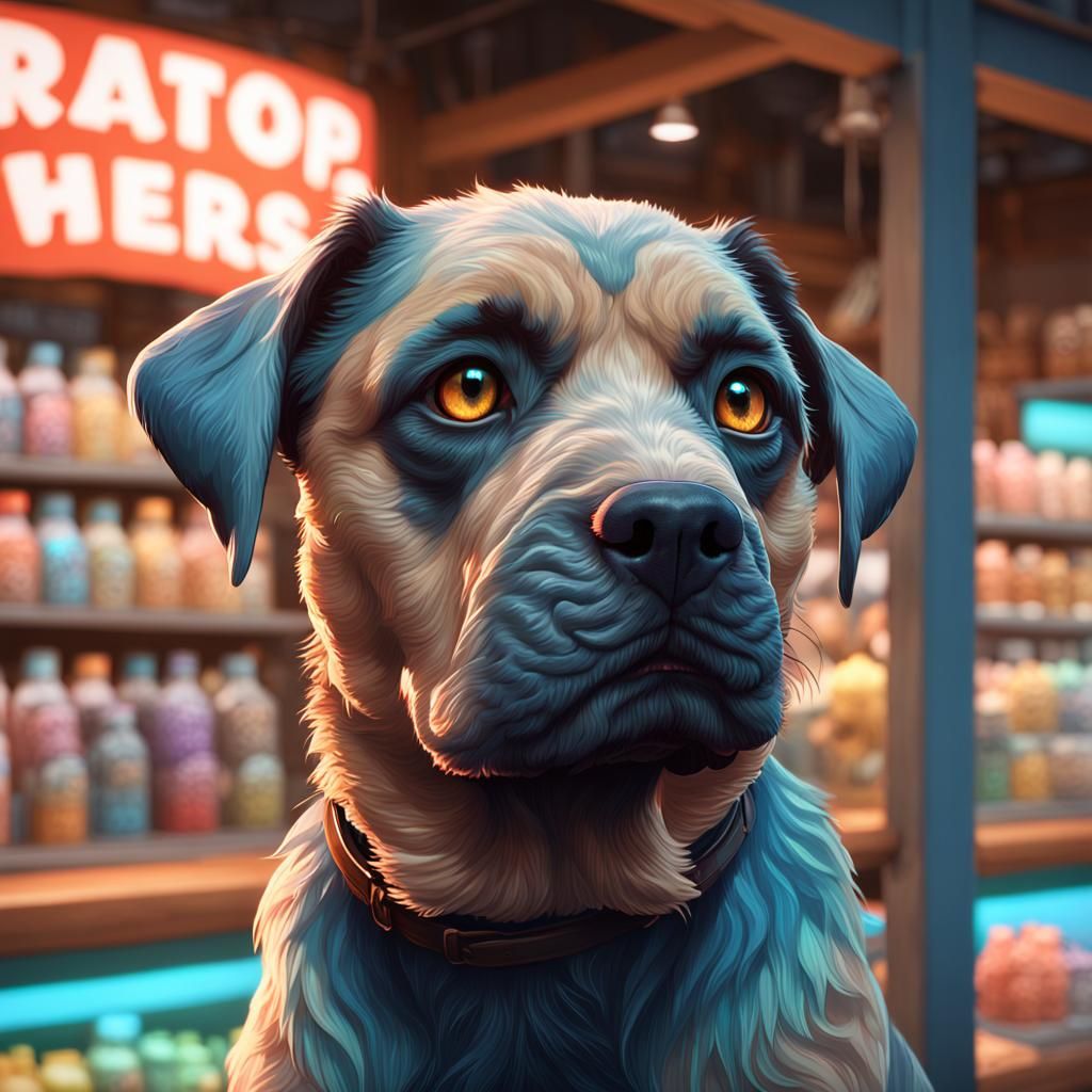 Hyperdetailed Portrait: Pet Shop Run by Pet Humans