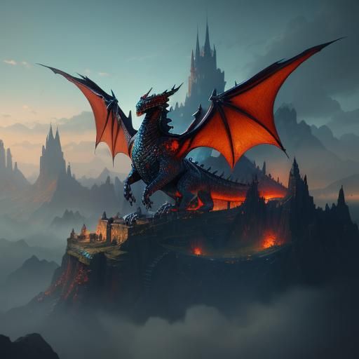 Fantastical Dragons in Detailed Matte Painting