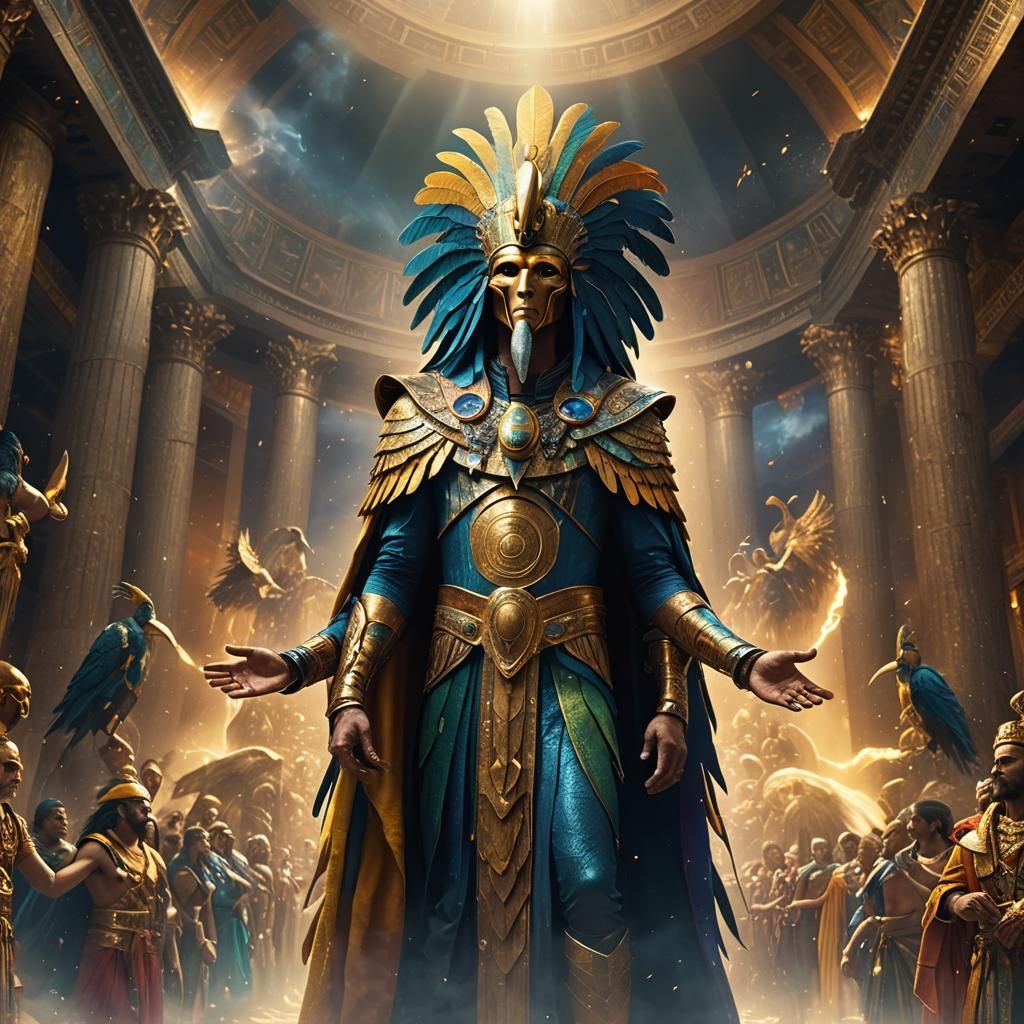 Thoth Maintains Order Among Gods: Digital Matte Painting
