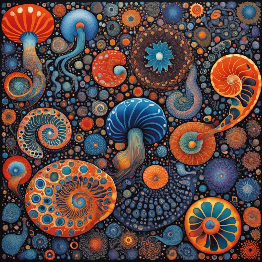 Dreamlike Nautilus Shell in Vibrant, Iridescent Hues