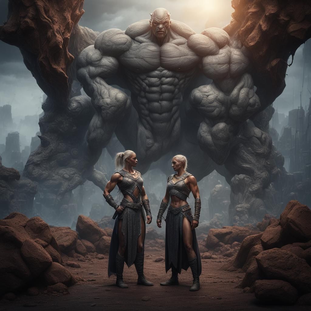 Muscled Women: Detailed Matte Painting in 8K