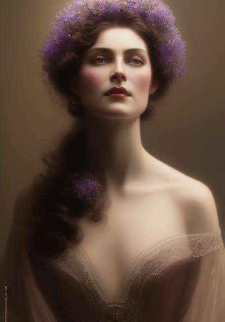 Edwardian Woman Portrait in Hyperrealistic Style
