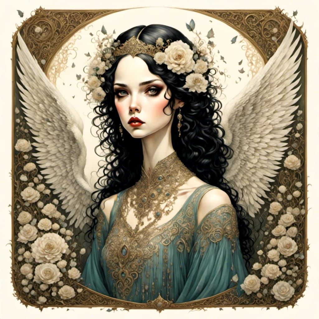 Anime Angel in Mark Ryden Style