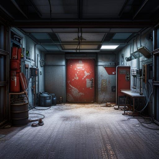 Detailed Underground Fallout Shelter Matte Painting