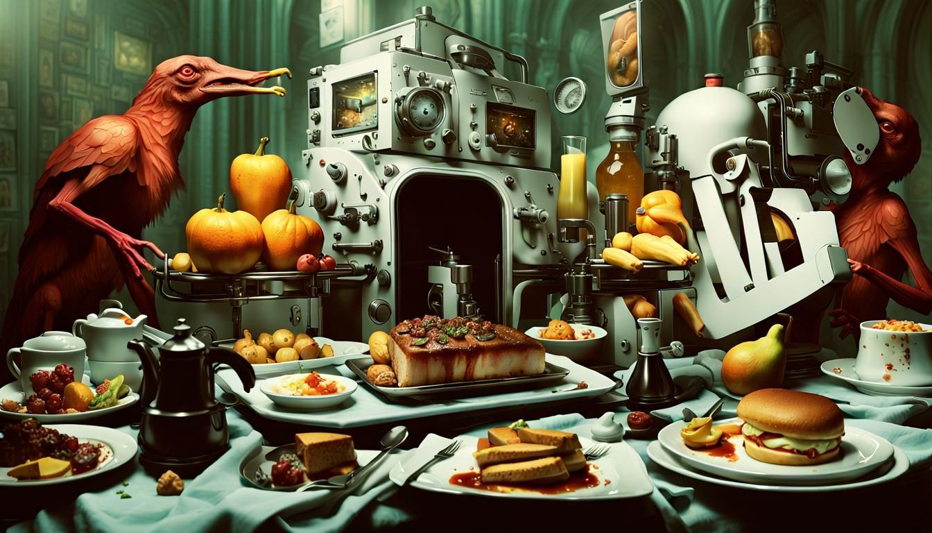 Magical Biological Forms in Surrealist Style