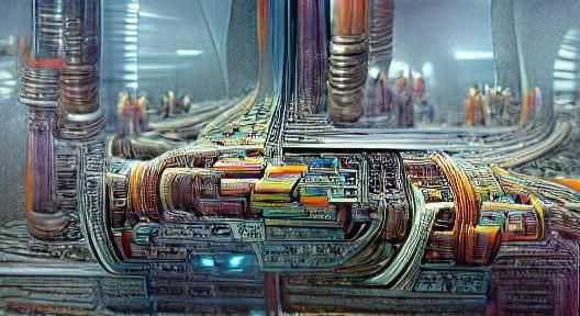 Alien Machinery Inside a Sci-Fi Supercomputer