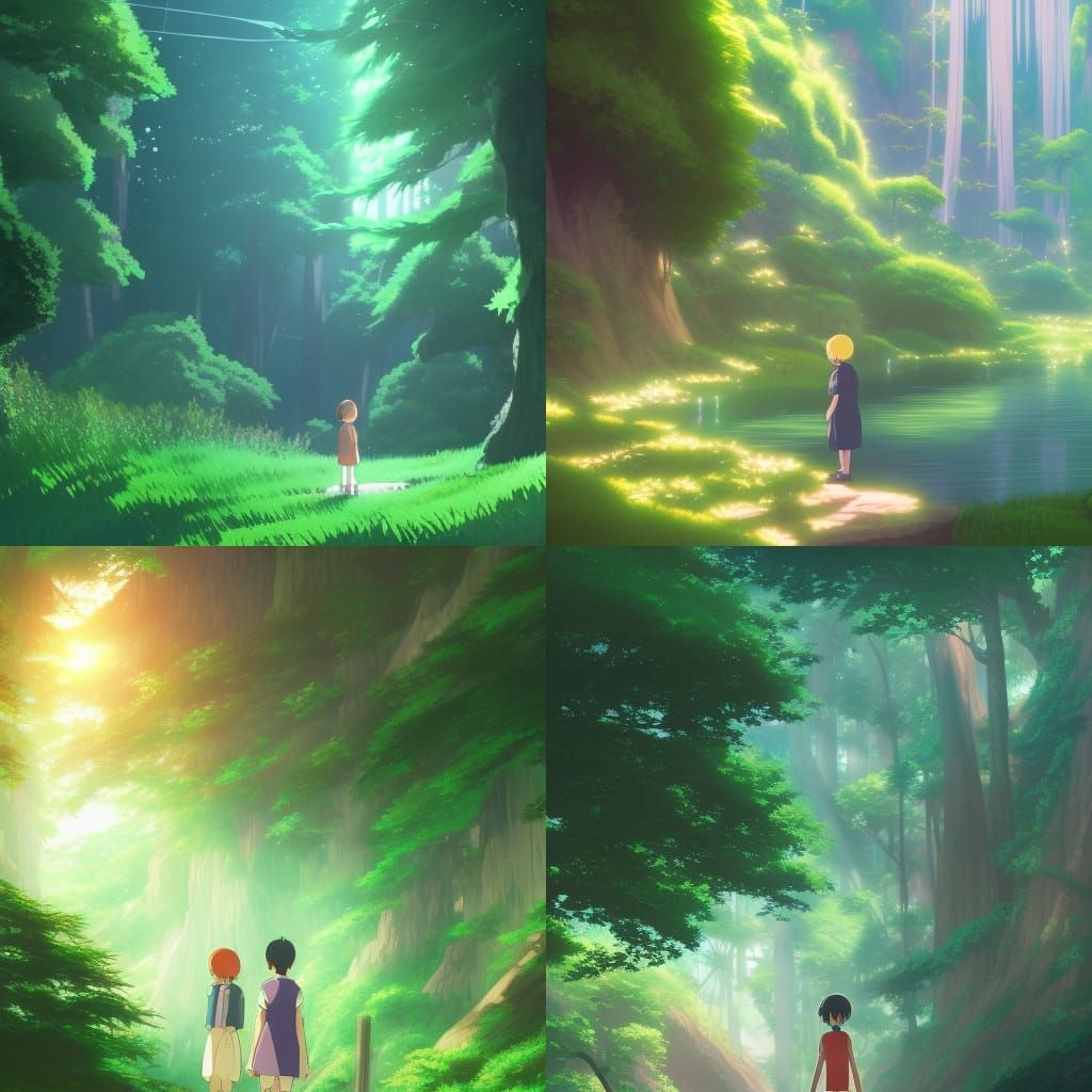 Anime Key Visual Green Magic, Ghibli Style