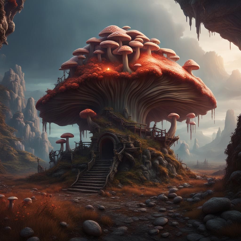 Fantastical Unstable Mushroom Mine Concept Art