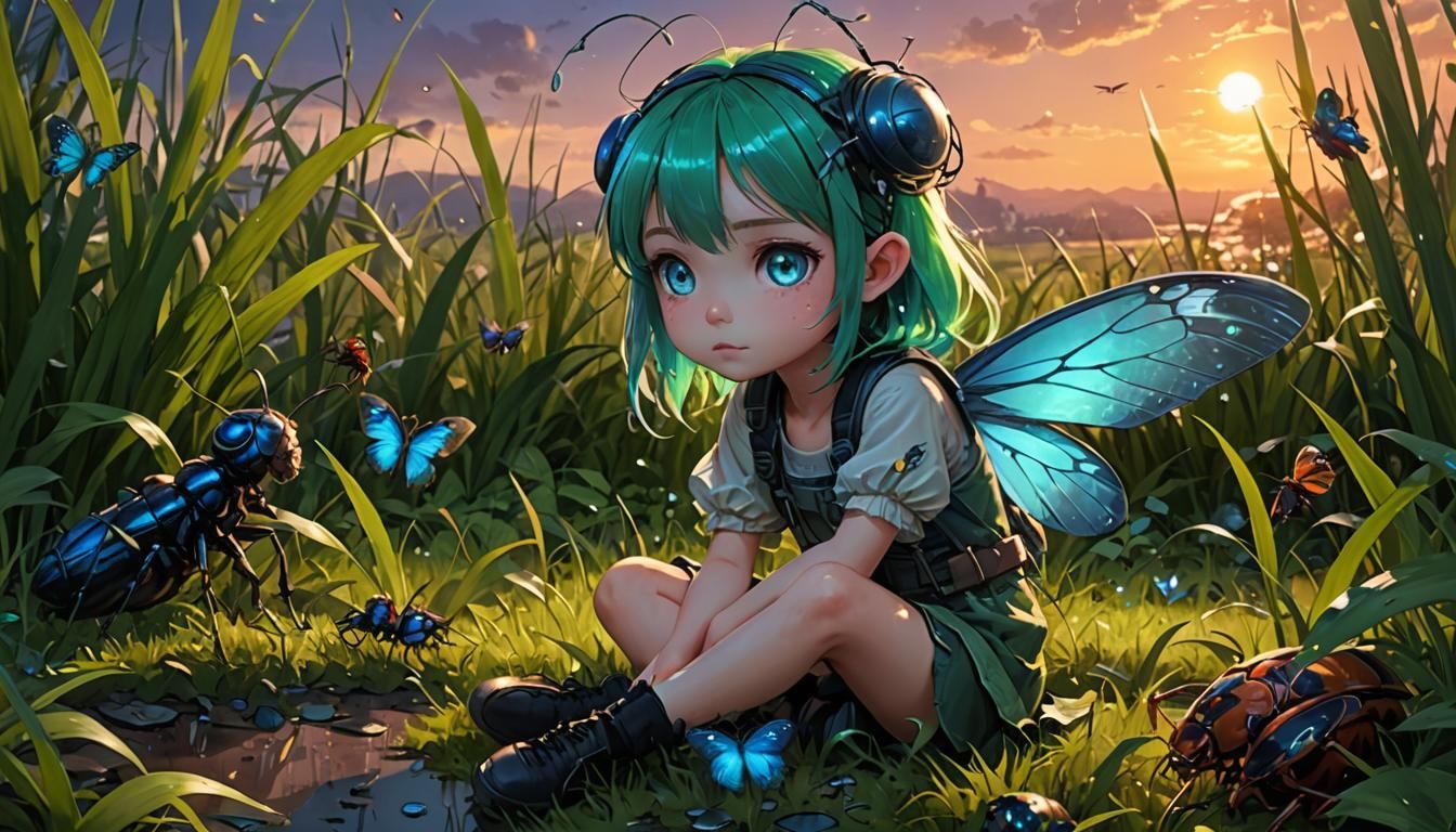 Anime Fairy in a Giant Bug World