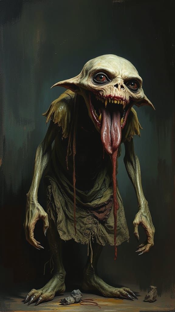 Grotesque Monster in Expressionist Style