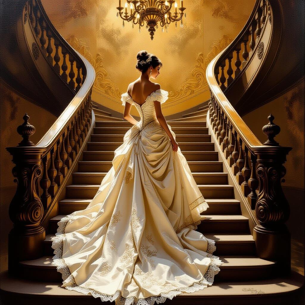 Regal Figure in Baroque Oil Painting