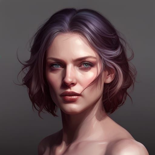 Detailed Portrait in the Style of Alphonse Mucha