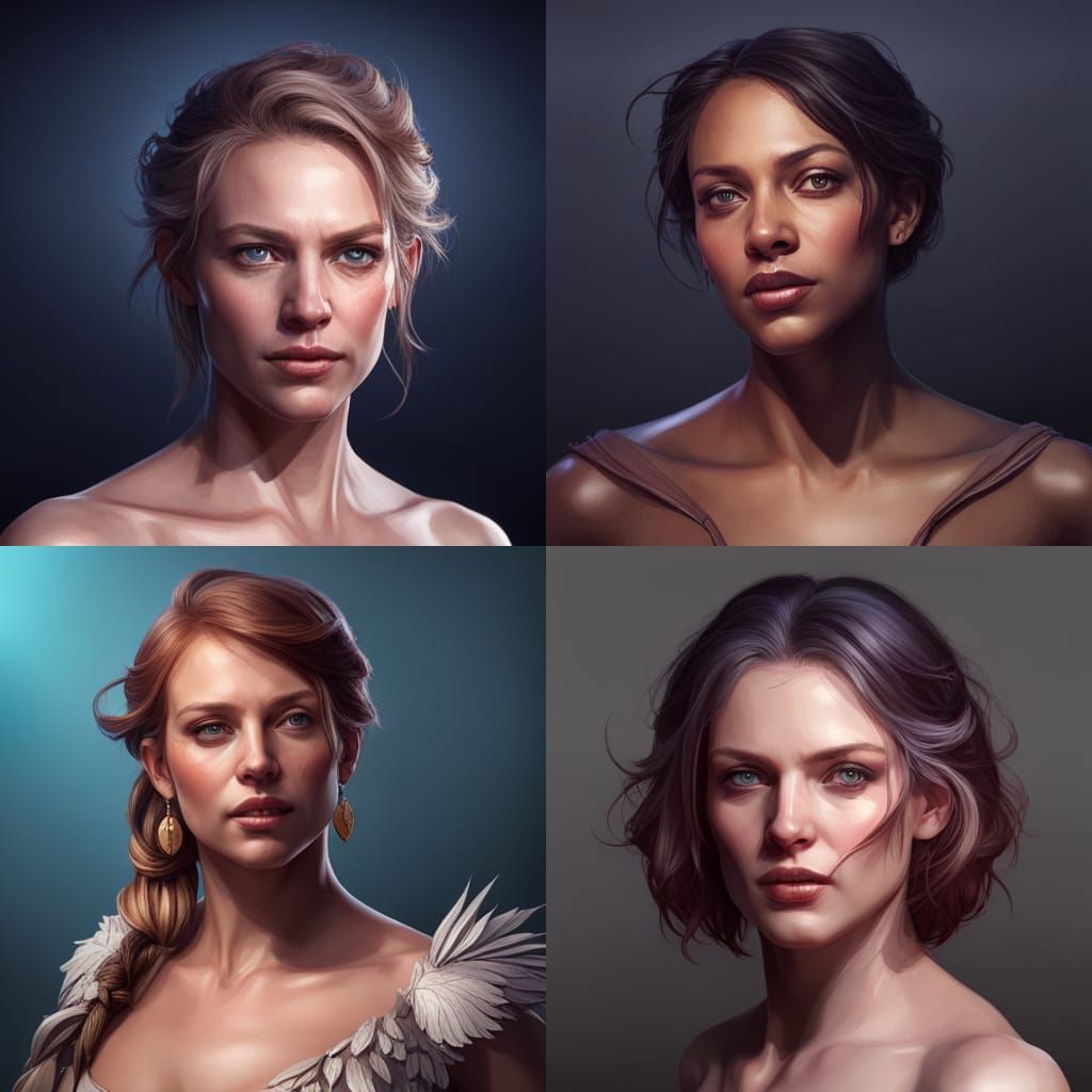 Detailed Portrait by Rutkowski, Artgerm, and Mucha