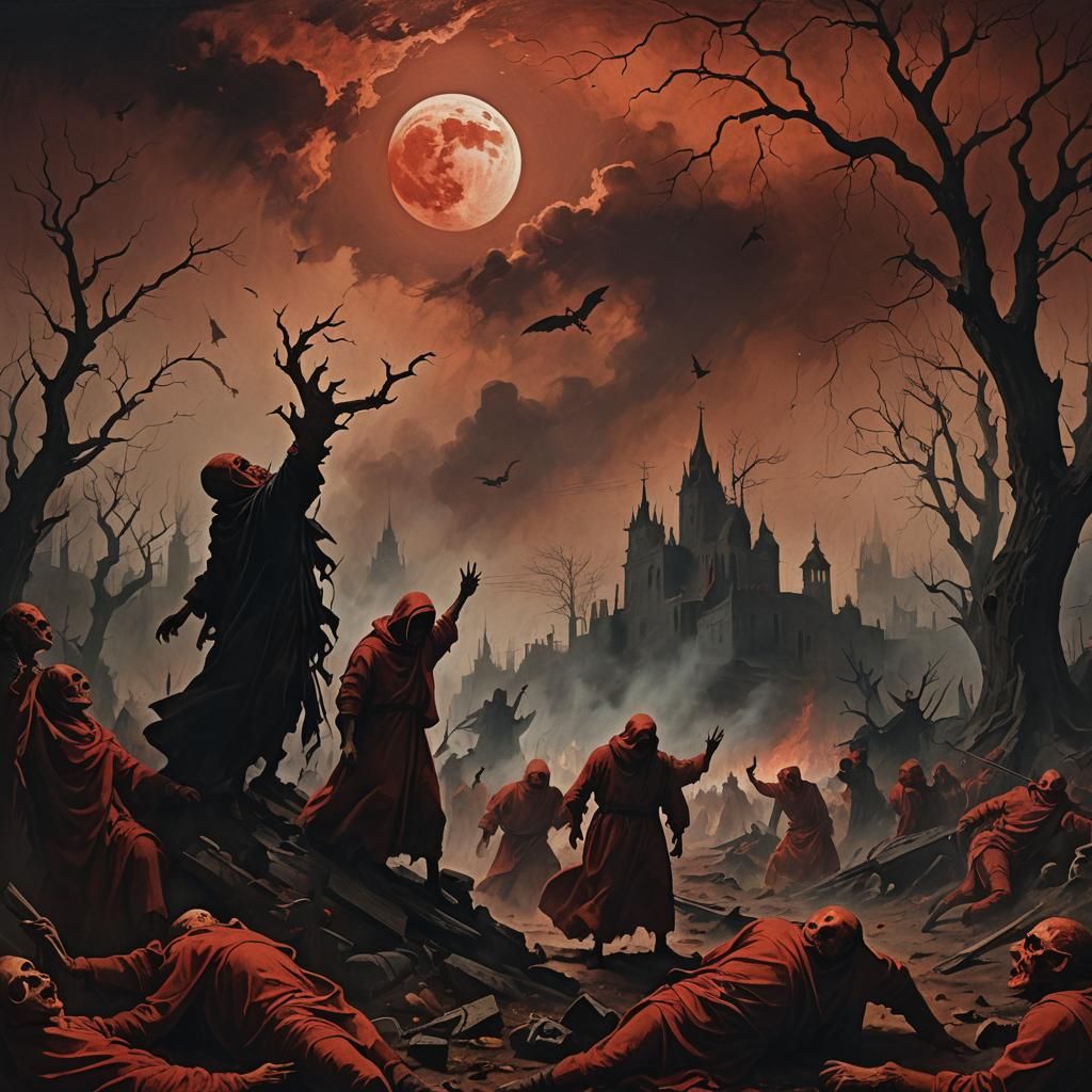 Dark Surrealism: Decapitated Heads in Apocalyptic Landscape