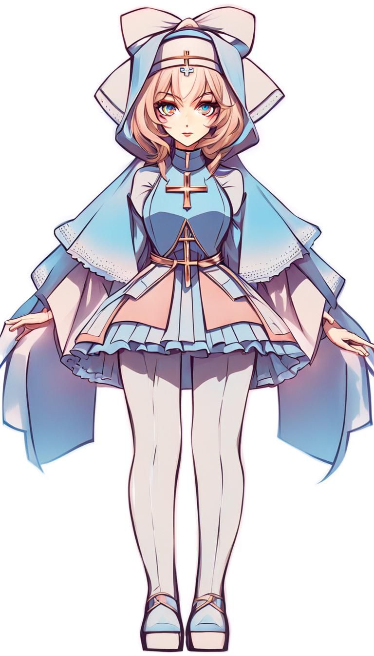 European Woman as Nun in Contemporary Style