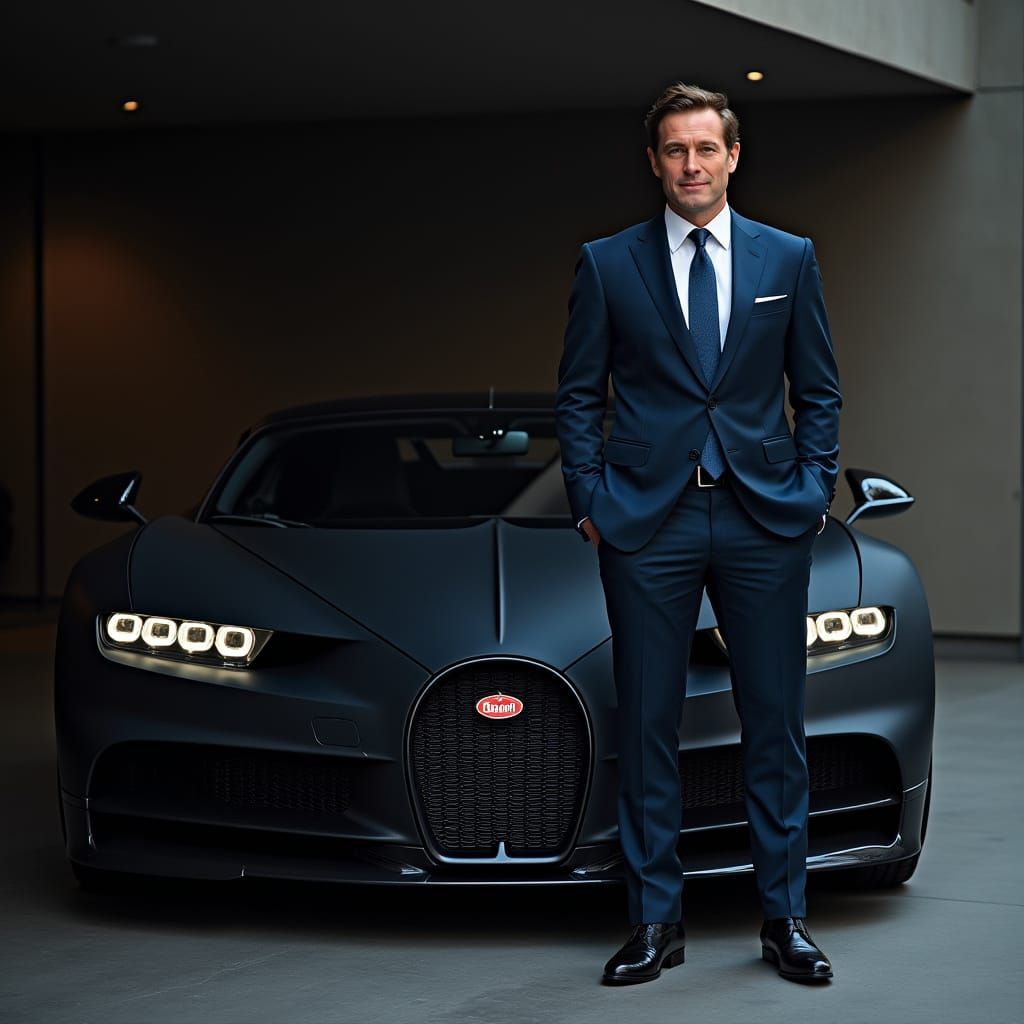 CEO and Bugatti in Penthouse Garage