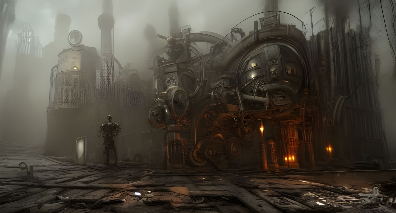 Dark Steampunk Post-Apocalyptic Robotic Future