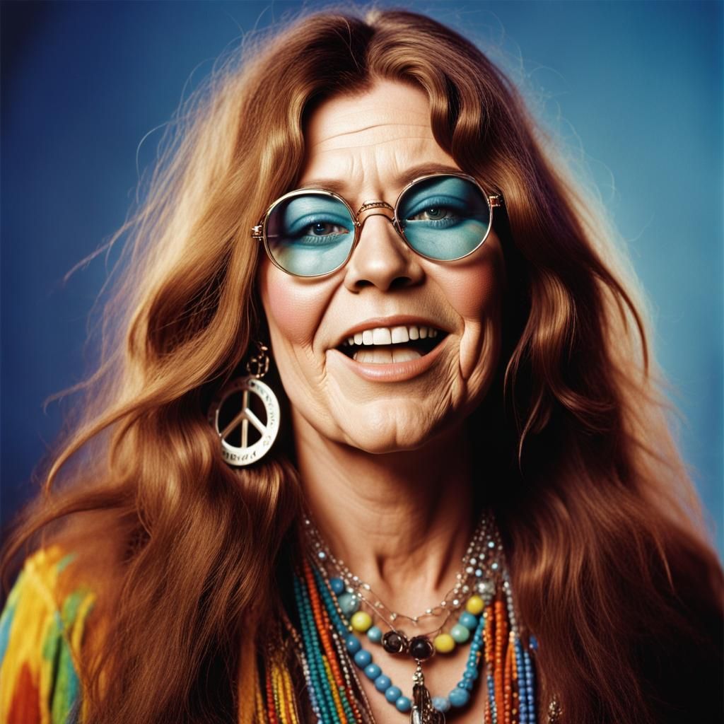 Colorful Portrait of a 1970s Singer