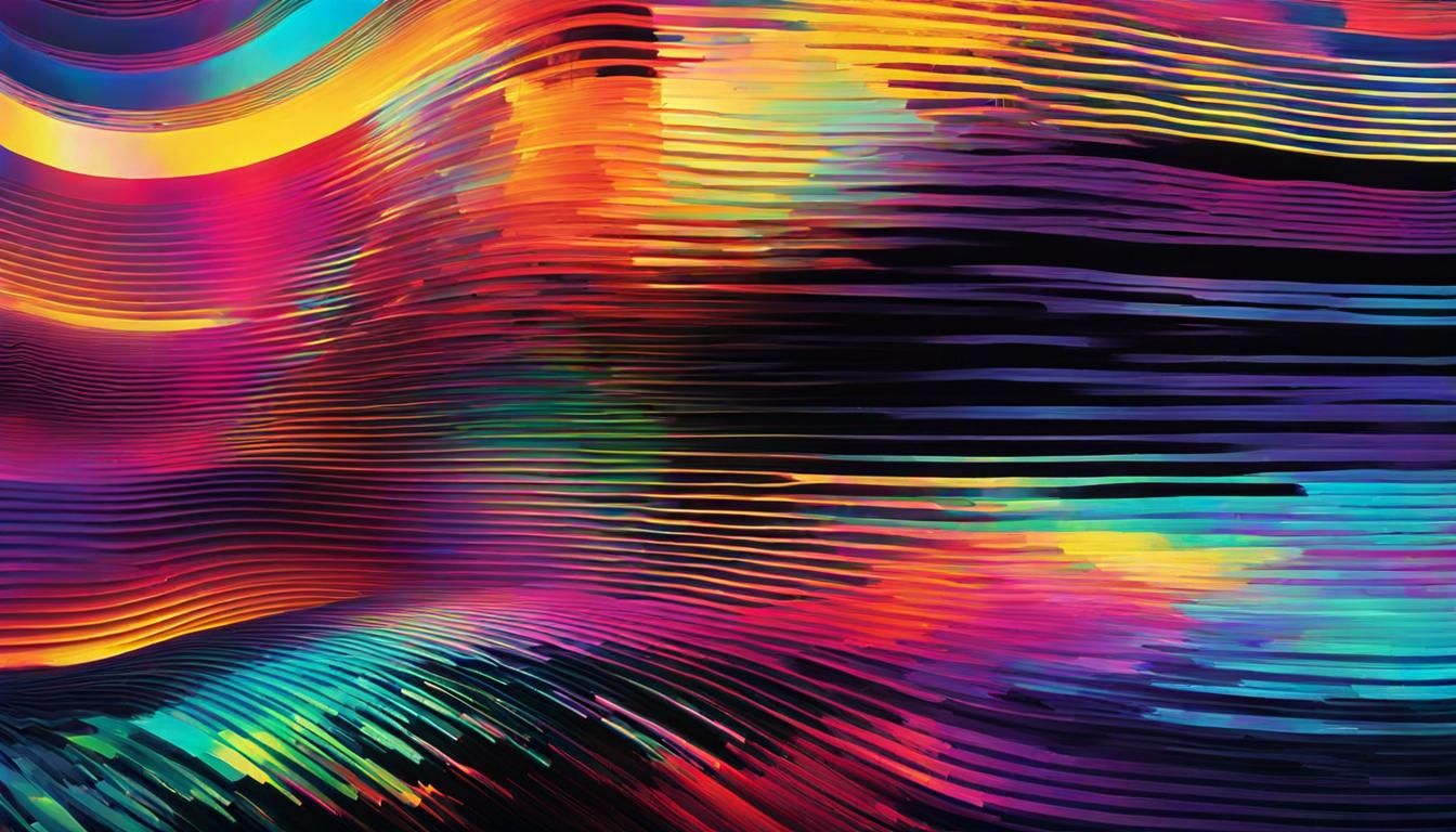 Vibrant Glitch Art of Pop Radio Waves