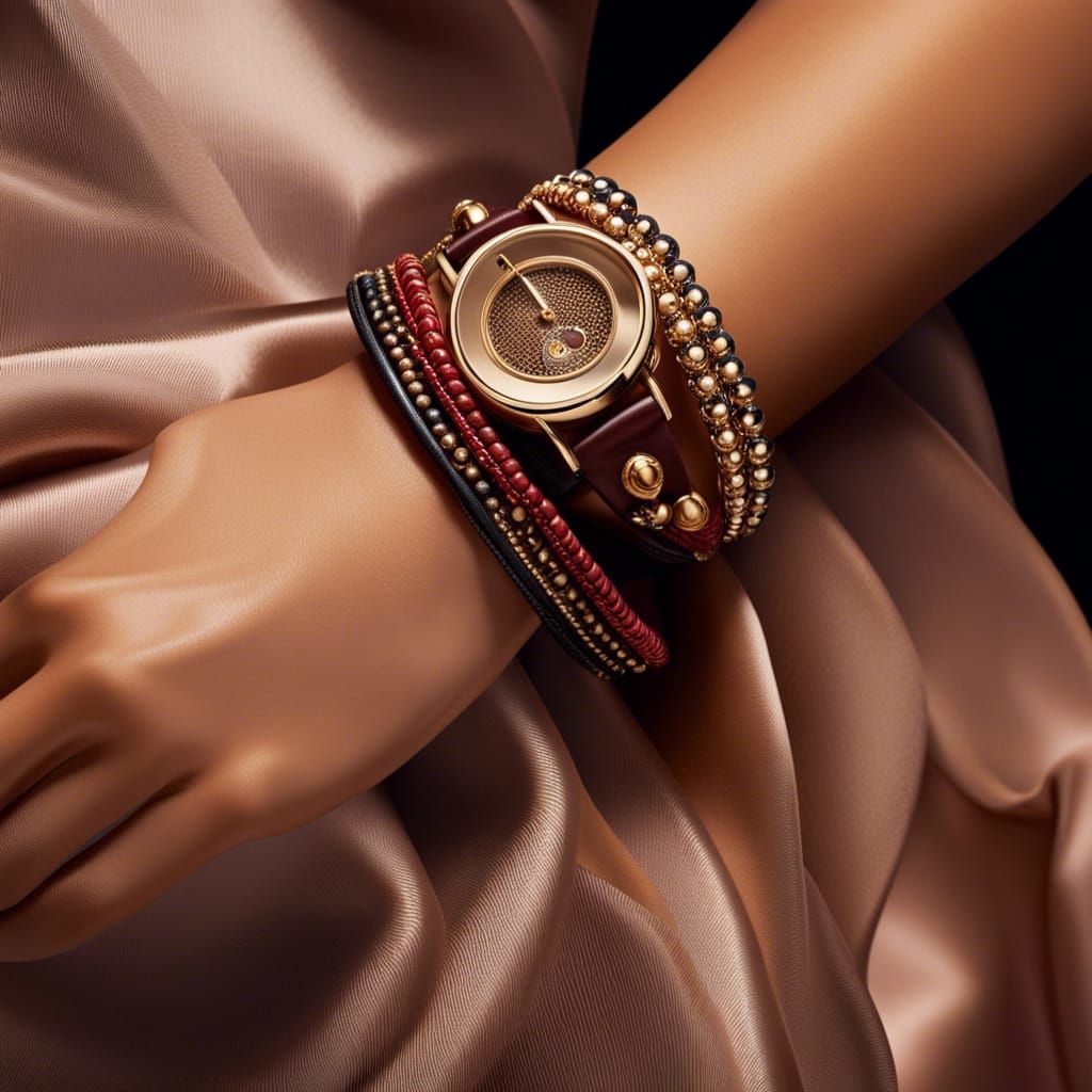 Coffee Bean Bracelet: Intricate Digital Art