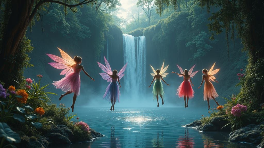 Ethereal Fairies Dance in a Primeval Jungle