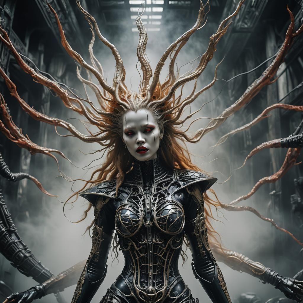 HR Giger Inspired Angel Descent