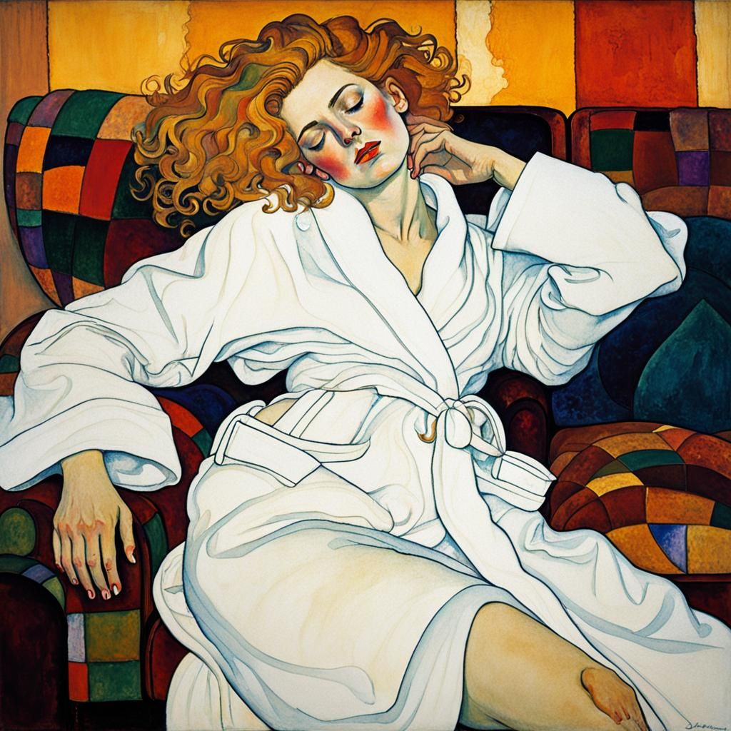 A Curvaceous Blonde Woman in a Velvet Dream