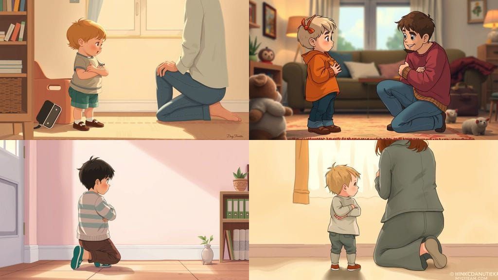 Young Child Resists Parent's Guidance in a Moment of Patienc...