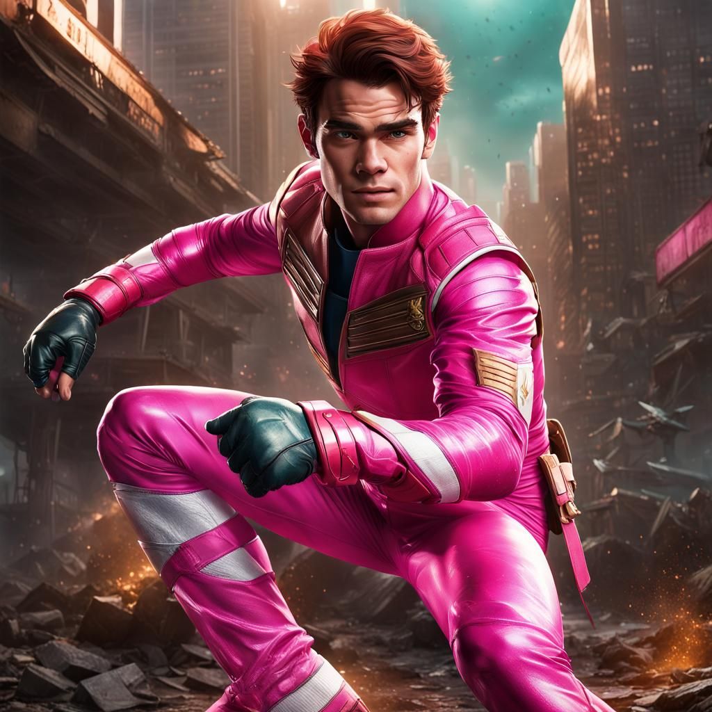 KJ Apa as Pink Power Ranger, Hyperdetailed Concept Art