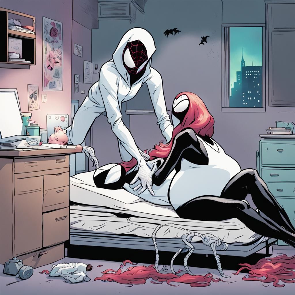 Spider-Gwen Giving Birth to She-Venom