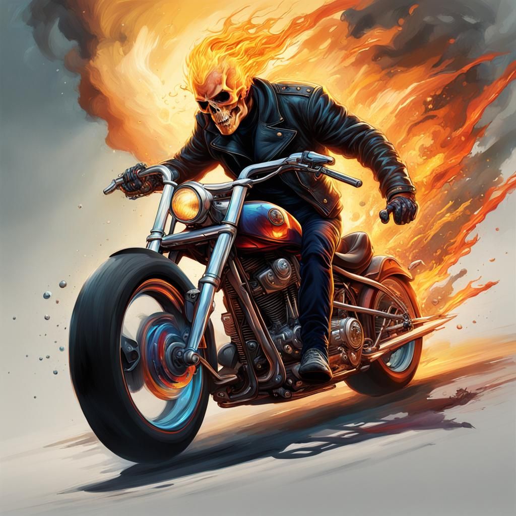 Hyperrealistic Ghost Rider Concept Art