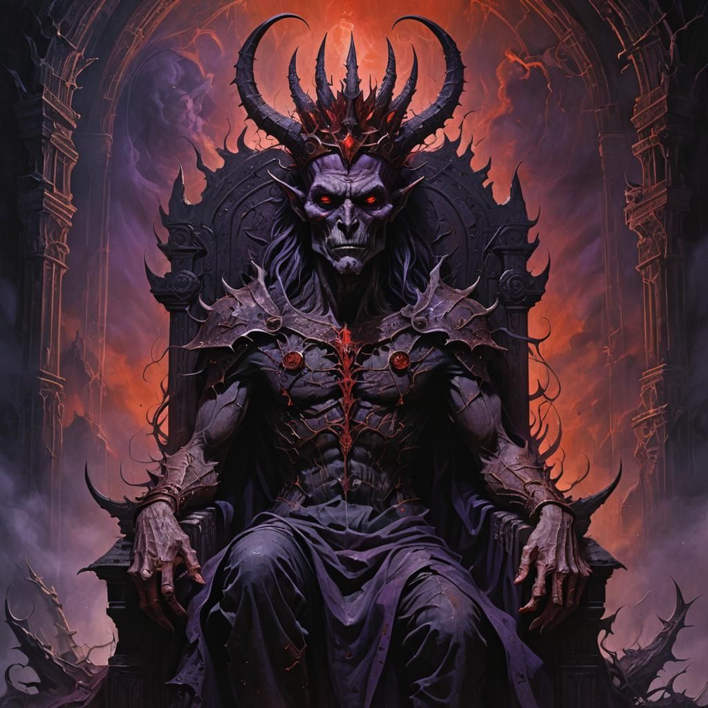 Beelzebub on Throne: Dark Fantasy Portrait