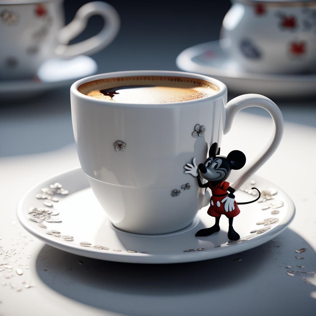 Minnie Mouse Porcelain Cup in 3D Game Style