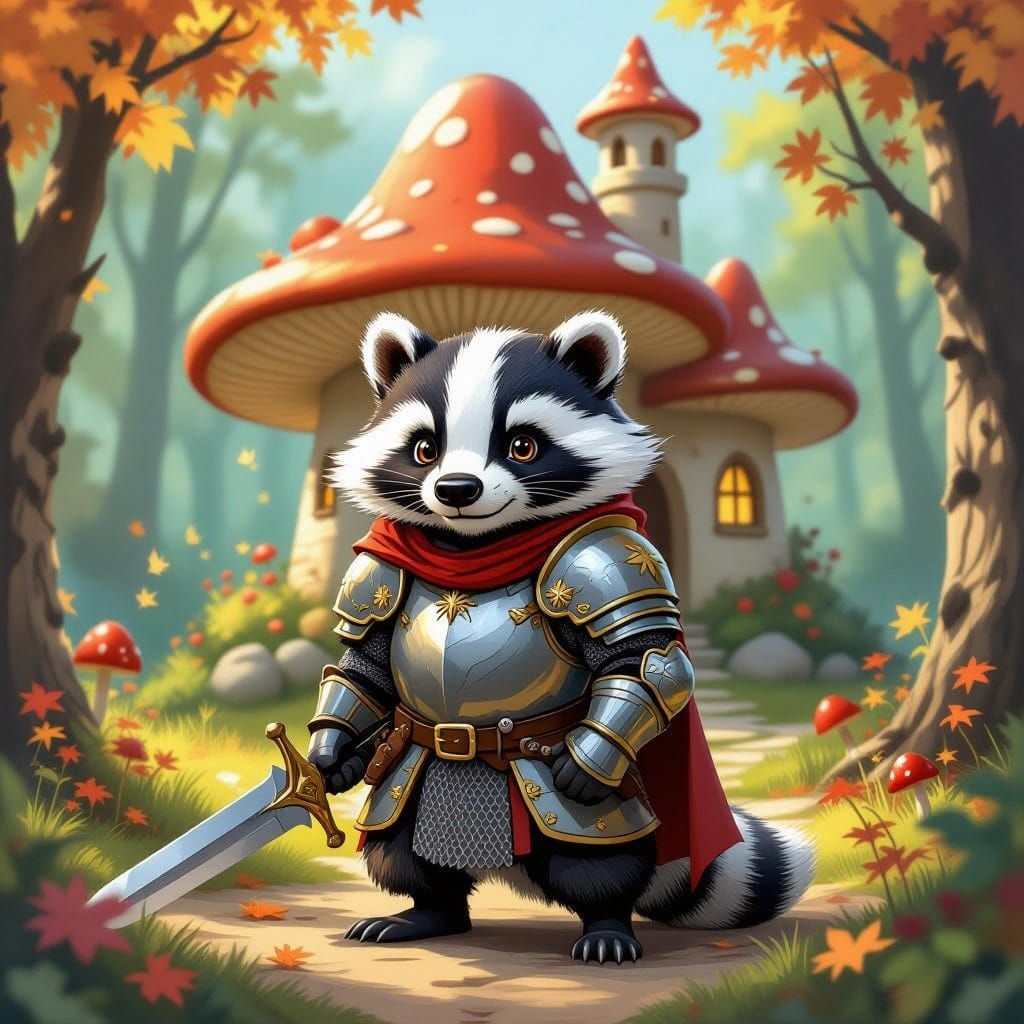 Autumn Knight Badger Guards Enchanted Mushroom Castle