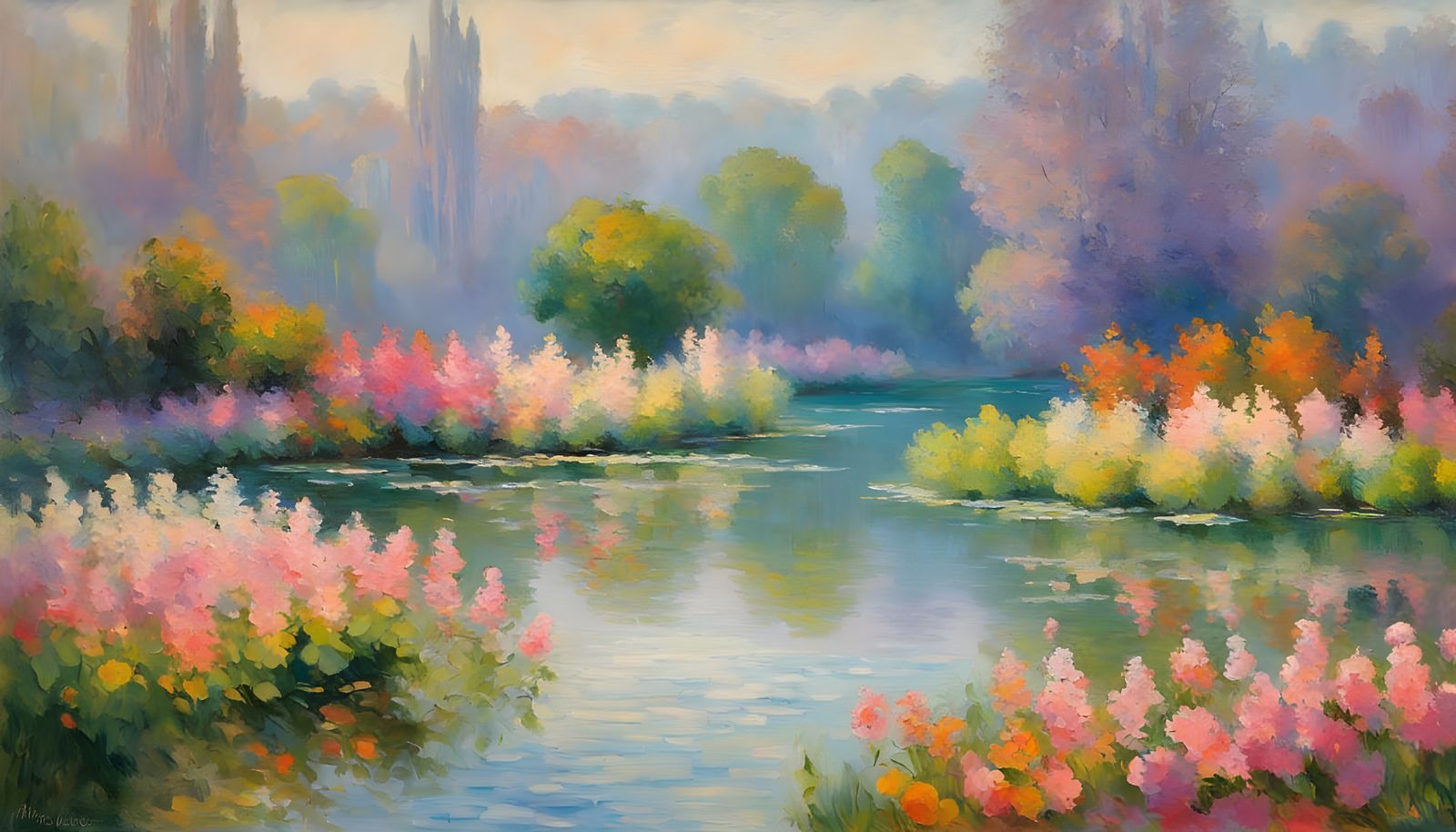 Ethereal Impressionist Landscape with Soft Light